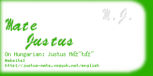 mate justus business card